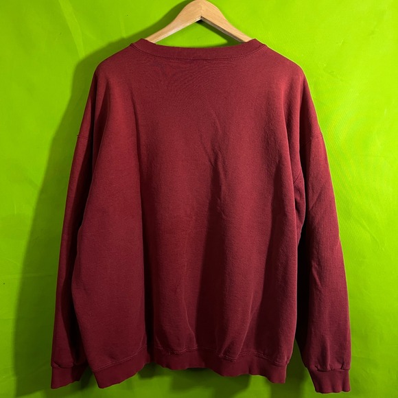 Vintage Nike Crewneck Sweatshirt XXL Maroon Red Embroidered Made in USA 90s Mens - Picture 2 of 5